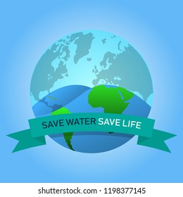 Save water save life illustrator design.