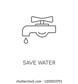 Save water linear icon. Save water concept stroke symbol design. Thin graphic elements vector illustration, outline pattern on a white background, eps 10.