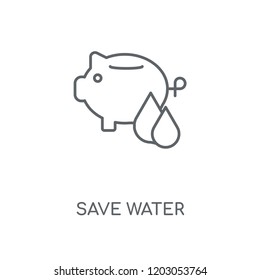 Save water linear icon. Save water concept stroke symbol design. Thin graphic elements vector illustration, outline pattern on a white background, eps 10.