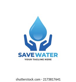 Guardar el logotipo del agua. Logo de Water Care