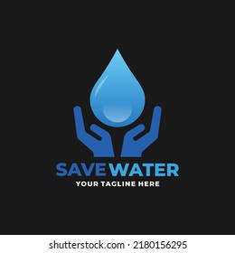 Save water logo. Water care logo