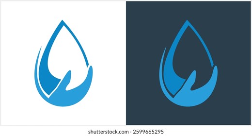 Save water logo design template vector abstract
