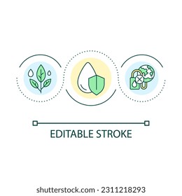 Save water loop concept icon. Freshwater conservation. Avoid withdrawal. Protect planet and ecology abstract idea thin line illustration. Isolated outline drawing. Editable stroke. Arial font used