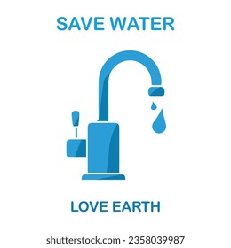 save water love earth, vector concept