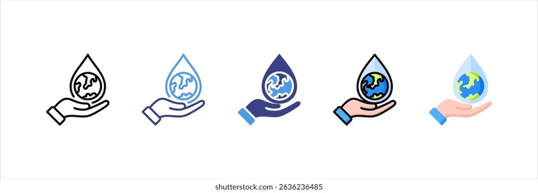 Save Water Multi Style Icon Set