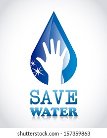 save water over gray background vector illustration