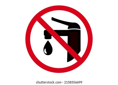 Save water please, red prohibition sign, vector illustration on a white background.