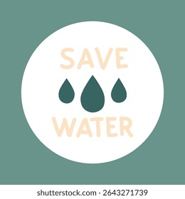 Save Water Poster Minimalist Eco Illustration