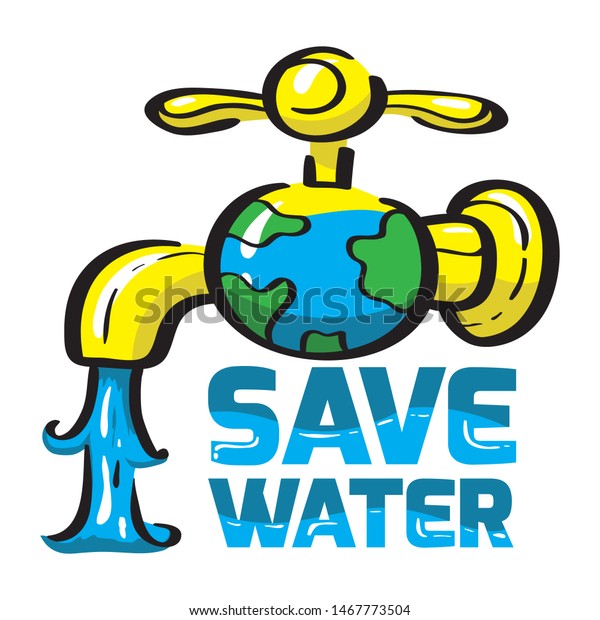 Save Water Poster Vector Illustration Stock Vector (Royalty Free ...