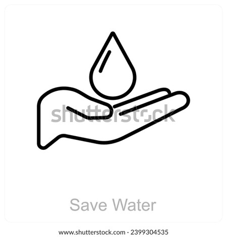 Save Water and water preservation icon concept