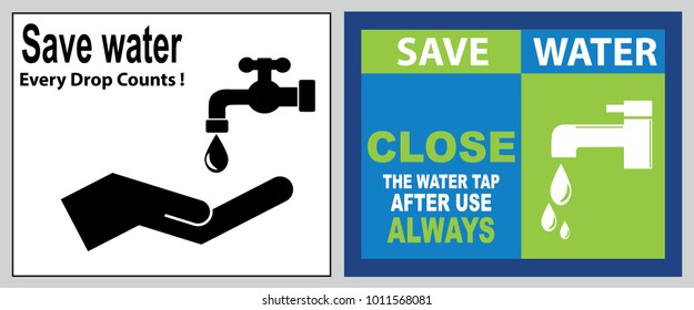 save water quote (protect the environment for our future, shut if off, please conserve water, recycled water in use, wash hands after contact)