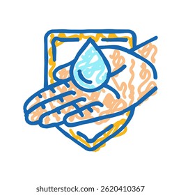 save water water saving doodle icon sketch vector. save water water saving sign. isolated symbol illustration
