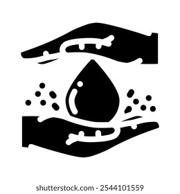 Wasser sparen Wasser sparen Glyphe Symbol Vektor. Wassersparzeichen. einzelne Symbolgrafik