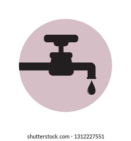 Save water sign. Water tap vector icon. Flat design, vector.