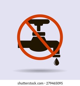 Save water sign, vector illustration