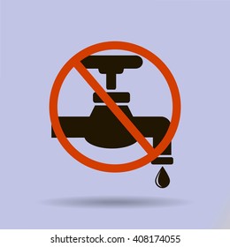 Save water sign, vector illustration
