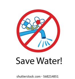 Save water sign. Vector illustration.