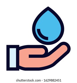Save Water. Simple Vector Color Icon.