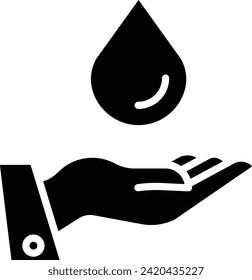 Save water solid and glyph vector illustration