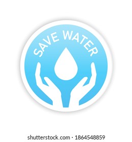 Save Water Sticker Icon Clipart Image Stock Vector (Royalty Free ...