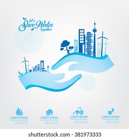 Save Water template Concept Let's Save Water Together