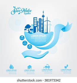 Save Water template Concept Let's Save Water Together