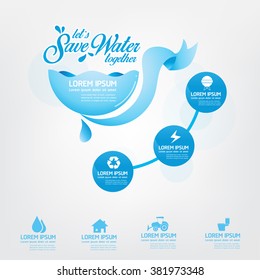Save Water template Concept Let's Save Water Together