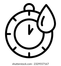 Save water time icon outline vector. Drop eco. Clean water
