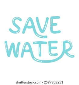 Save Water Typography, World Water Day Celebration Illustration