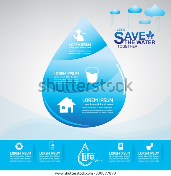 Save Water Vector Stock Vector (royalty Free) 330897893 