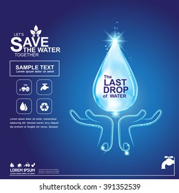 Save Water Vector Background Template