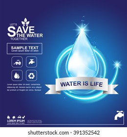 Save Water Vector Background Template Stock Vector (Royalty Free ...