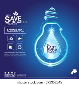 Save Water Vector Background Template