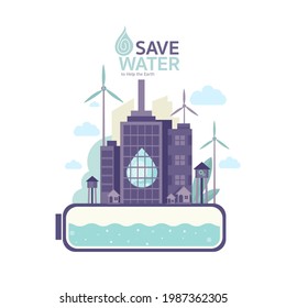 Save Water Vector Banner Template