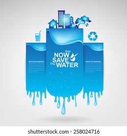 Save The Water Vector concept