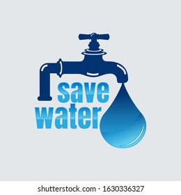 Save Water Vector Concept Ecology