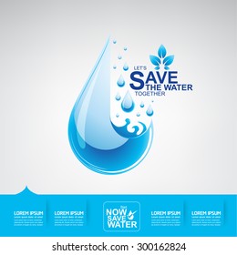 Save Water Vector Concept Ecology