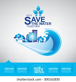 Save Water Vector Concept Ecology