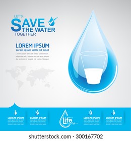 Save water Vector Concept Ecology Saving