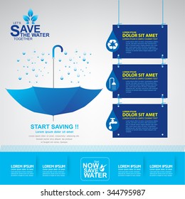 Save Water Vector Concept Ecology Template