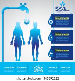 Save Water Vector Concept Ecology