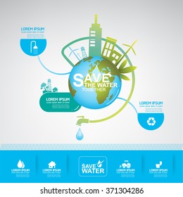 Save Water Vector Concept Ecology