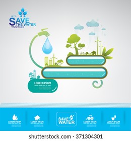 Save Water Vector Concept Ecology