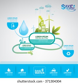 Save Water Vector Concept Ecology