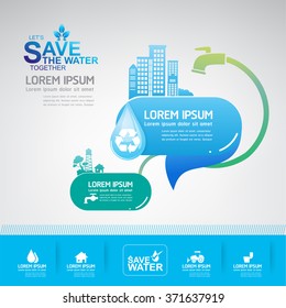 Save Water Vector Concept Ecology