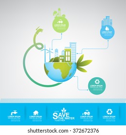 Save the Water Vector Concept Ecology