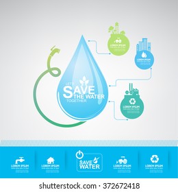 Save the Water Vector Concept Ecology