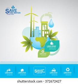 Save the Water Vector Concept Ecology