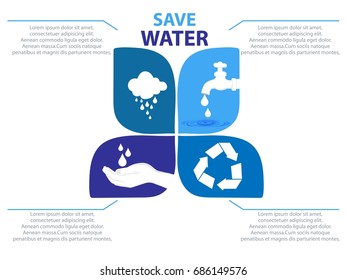 Save Water Vector Concept Ecology
