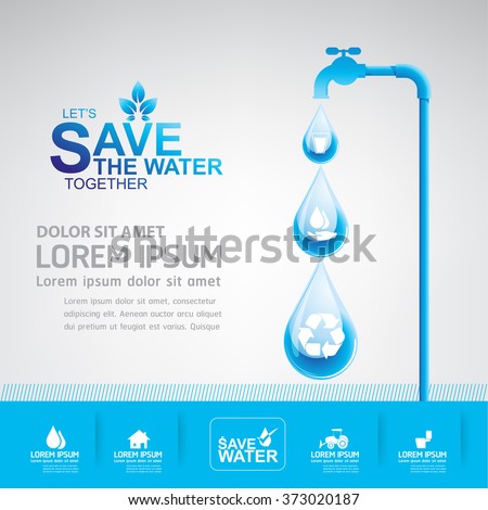 Save Water Vector Concept Ecology
